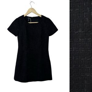 Jill Sander Navy NWT 0 Dress Mini Italy Made Black Classic Short Sleeve Womens
